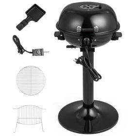 Black Double Layer Portable Electric 1600 Watt BBQ Grill