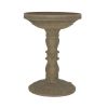 Outdoor Fiberglass Bird Bath in Gray Aged Granite Stone Finish