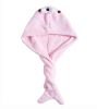 Cute Microfiber Hair Drying Towel Hair Turban for Long Hair Absorbent Water; Pink