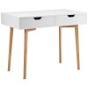 Small Desk with Drawers, Kids Desk for Bedroom, Wooden Simple Study Table for Drawing, Reading, Writing