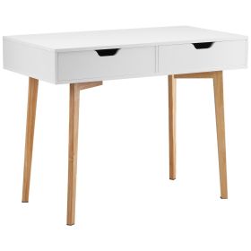 Small Desk with Drawers, Kids Desk for Bedroom, Wooden Simple Study Table for Drawing, Reading, Writing