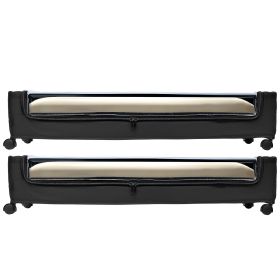 Under Bed Storage with Wheels, 30.3 x 18.5 x 6.8 inch, Underbed Containers with Clear Lid, Underbed Shoe Organizer