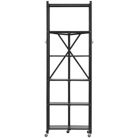VEVOR 6-Tier Foldable Storage Shelf, 24W x 12D x 72H Inch Folding Metal Rack Shelving Unit