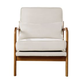 Accent Chair, Mid Century Modern Armchair with Solid Wood Frame and Non-Slip Legs