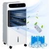 32" Portable Air Cooler, 3-In-1 Evaporative Cooling, Ice Fan, Water Conditioner, Humidifier, Remote, LED