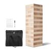 Tumbling Timber Toy, 60 Blocks Giant Tumble Tower Blocks Game, Pine Wood Tumbling Tower Game with Carry Bag and Scoreboard, Wooden Stacking Game