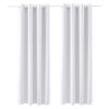 Blackout Curtains, White Blocking Drapes for Bedroom and Living Room, 2 Panels Set Grommet Room Darkening Curtain, Solid Thermal Insulated Drapes