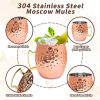 24 Pack 12 oz Moscow Mule Mugs Set Copper Cups Bulk Stainless Steel Rose Gold Moscow Mule Cups Tarnish Resistant Hammered Finish Chilled Coffee Mugs f