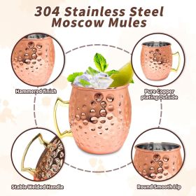 24 Pack 12 oz Moscow Mule Mugs Set Copper Cups Bulk Stainless Steel Rose Gold Moscow Mule Cups Tarnish Resistant Hammered Finish Chilled Coffee Mugs f