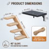 Wall-Mounted Cat Stairs Set with Shelf, Includes 2x 4-Step Cat Climbing Ladders & 1x Wall Shelf, Paulownia Wood Steps Wrapped in Jute Rope