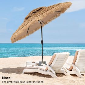 9 Feet Solar Powered Thatched Tiki Patio Umbrella with Led Lights
