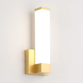 Gold Wall Lights for Bedroom Modern Indoor LED Hallway Sconces Corner Light 12" Inch Height 12W 4000K Bedside Stair Sconces Wall Lighting Lamps 110V A