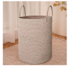 Large Woven Laundry Basket Hamper,60L Cotton Rope Storage Bin for Blankets,Toys and Clothes,Decorative Tall Nursery Hamper for Living Room