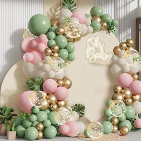 Sage Green Pink Balloon Arch Kit