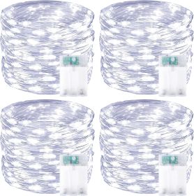 4 Pack 60 LED Christmas Fairy Lights Battery Operated with Timer, 20FT Waterproof Twinkle Lights Indoor Outdoor, String Lights for Bedroom, Wedding