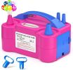 Electric Balloon Pump, Portable Electric Balloon Blower Machine Balloon Air Pump Dual Nozzle Rose Red 110V 600W Balloon Inflator for Party Decorations