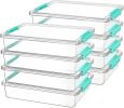 6 Qt Plastic Storage Bins with Lids, Clear Sensory Bins, Arts Crafts Organizers and Storage, Stackable Containers for Home Office and School Supplies
