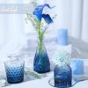 Glass Bud Vase Set of 5, Small Blue Flower Vases for Centerpieces in Bulk, Mini Vintage Vase for Wedding Decor, Single Flowers, and Home Table Déco