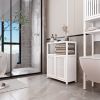 White Large Capacity Bamboo Storage Cabinet Furniture for Bathroom Living Room Bathroom Bamboo Storage Cabinet With Shelves