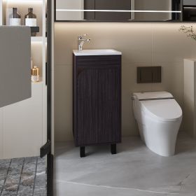 FM FURNITURE Quartzsite Bathroom Vanity with Integrated Sink, Wengue