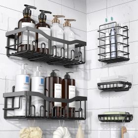 5 Pack Rustproof Stainless Steel Bath Organizers With Large Capacity, No Drilling Shelves for Bathroom Storage Home Decor