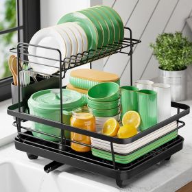 Dish Drying Rack for Kitchen Counter, Stainless Steel Sink Organization and Storage Essentials with Cutlery Holder, Home and Appartment Decor