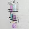 Premium Matte Black Hanging Shower Caddy with 2 Shelves and Soap Tray