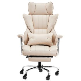 Executive Office Chair with Footrest, 400lb Capacity Office Chair with Lumbar Pillow & Removable Armrests, Heavy Duty Ergonomic Chair
