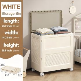 Large Capacity Waterproof Storage Bin with Wheels, Heavy Duty Rolling Storage Container with Lid