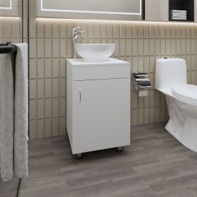 FM FURNITURE Loli Bathroom Vanity with Integrated Sink, White