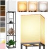 Floor Lamp with Shelves for Living Room, Shelf Floor Lamp with 3 CCT LED Bulb