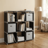 3-Tier 9-Cube Modular Storage Organizer – Durable Steel Tube & Non-Woven Fabric Shelf, Space-Saving Multi-Purpose Storage Rack for Bathroom, Kitchen