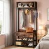 Industrial Style Hall Tree with Drawer And Hooks Entryway Shoe Bench Coat Rack for Living Room Bedroom Corridor Furniture