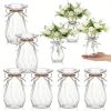 Stylish Plastic Vases Featuring a Diamond Pattern And Ribbon Details - Clear, Perfect for Creating Your Own Flower Arrangements