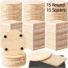 30pcs Unfinished Wood Coaster for Crafts