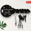8pcs [Vintage Wooden Key Hook] Welcome Home Wall Decoration Hook for Farmhouse Country Home, Halloween, Thanksgiving, Christmas, Home Decor