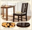 Set of 2  Kitchen Chairs with Slatted Curved Backrest for Dining Room Furniture