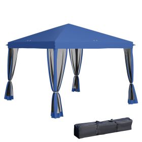 10' x 10' Pop Up Canopy Tent with Netting, Instant Gazebo, Screen House Room with Carry Bag, Height Adjustable, for Outdoor, Garden, Patio, Camping