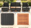 7 Pieces PE Rattan Sectional Sofa Set Patio Furniture with Armchairs And Table Outdoor Garden Sectional Couch Set