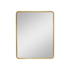 24x30 inch Gold Metal Framed Wall-Mounted or Recessed Bathroom Medicine Cabinet with Mirror