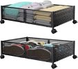 Under Bed Storage Containers with Wheels, Under Bed Shoe Storage Organizer Drawer