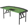 Poker Table Foldable, 72" Portable Casino Blackjack Table for 8 Players with Felt Surface, Cup Holders, Green