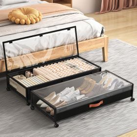 Under Bed Storage Containers with Wheels Large Underbed Shoes Blankets Clothes Toy Storage Drawers for College Dorms Bedrooms Nursery Rooms Organizati