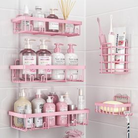 5 Pack Shower Caddy Organizer Rack Shelf for Inside Shower, Adhesive Bathroom Wall Storage Basket Rustproof Stainless Steel Shampoo Holder