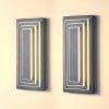 3-Tier 15.7 in Outdoor Light Fixture Black Exterior Wall Light LED Modern Wall Sconce Waterproof Outdoor Garage Lighting(2 Pack)