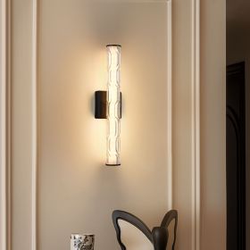 19.7'' Black Bathroom Wall Sconce Set of 2, Modern Single Sconce Wall Lighting, Upgrated K9 Crystal Bronze Wall Light, Bedroom Vanity Sconce