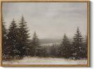 Framed Canvas Wall Art Winter Christmas Decor Living Room Pine Tree Forest Decor Nature Landscape Decoration for Bedroom Bathroom Rustic Xmas Holiday