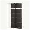 10-Cube Storage Closet Organizer with Curtain, DIY Modular Clothes Wardrobe Cabinet