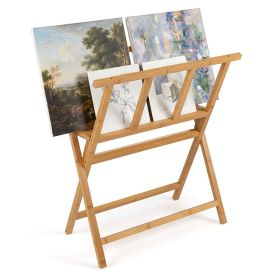 Bamboo Art Print Rack for Canvas Storage and Display
