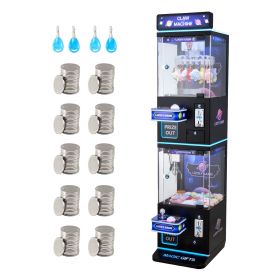 Claw Crane Machine, Medium-Sized Arcade Game Machine with Claw + Grabber Double-Layer, Light & Sound, Toy Candy Grabber Prize Dispenser Vending Toy